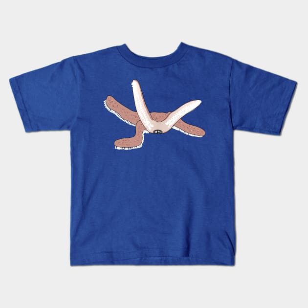 Sea star moving (its legs are up we see its mouth)) Kids T-Shirt by FabuleusePlanete